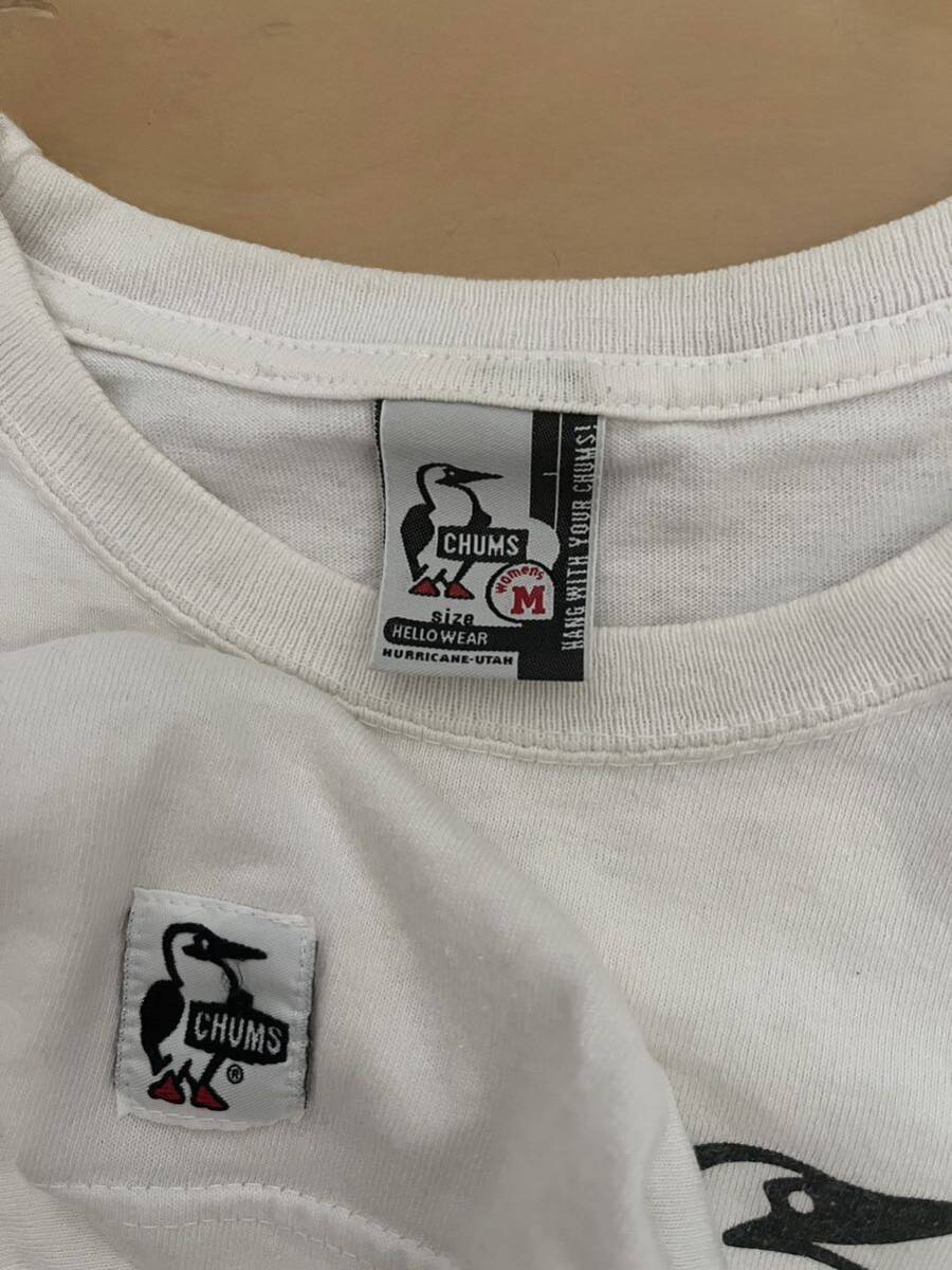 チャムス 半袖Tシャツ レディース M CHUMS ロゴTシャツ 白 送料無料の画像3