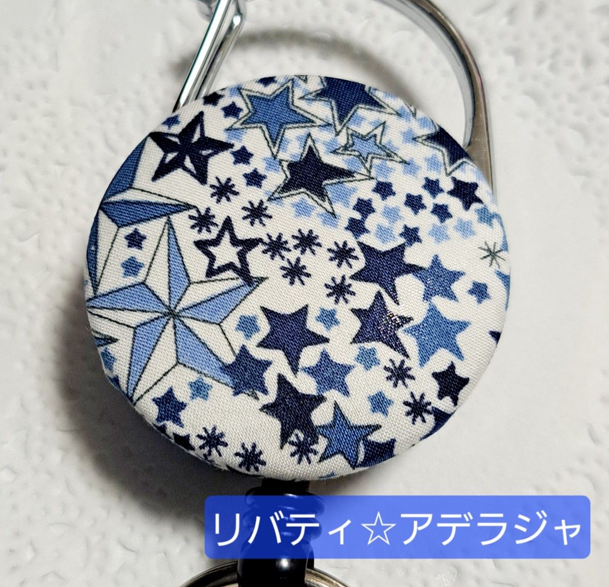 リールキーホルダー リバティ ハンドメイド キーホルダー 鍵 ホルダー　