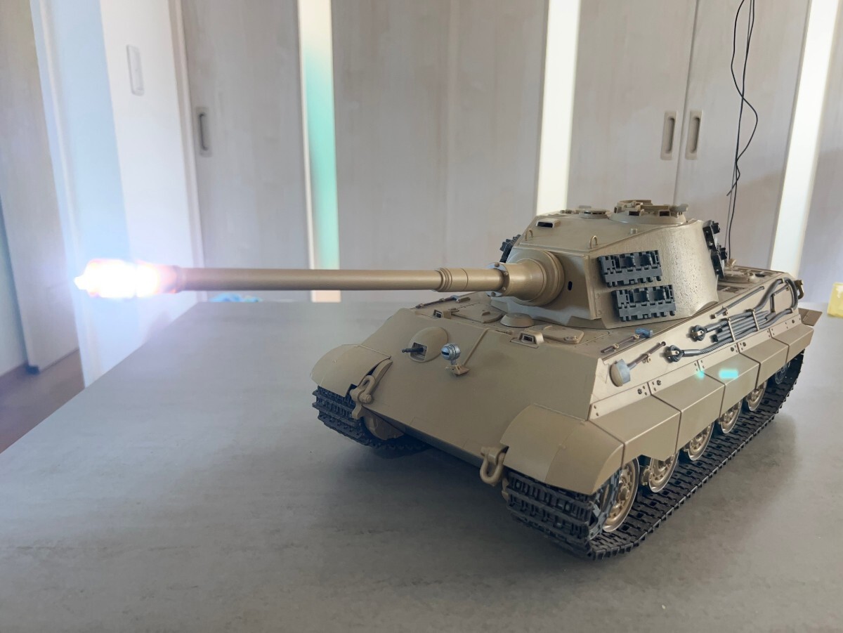 代引可】 タミヤ 1/16 キングタイガー 1アンプ3サーボ 完動品 代引可】 タミヤ 1/16 キングタイガー 1アンプ3サーボ 完動品