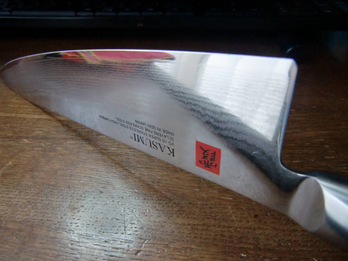 32層ダマスカスVG10鋼・スミカマ 霞 剣型ナイフ包丁刃渡 240ｍｍ★_画像1