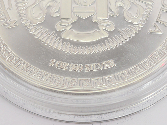 未使用 質屋 モンゴルコイン 5oz 2000年 龍 999 SILVER 約156ｇの画像5