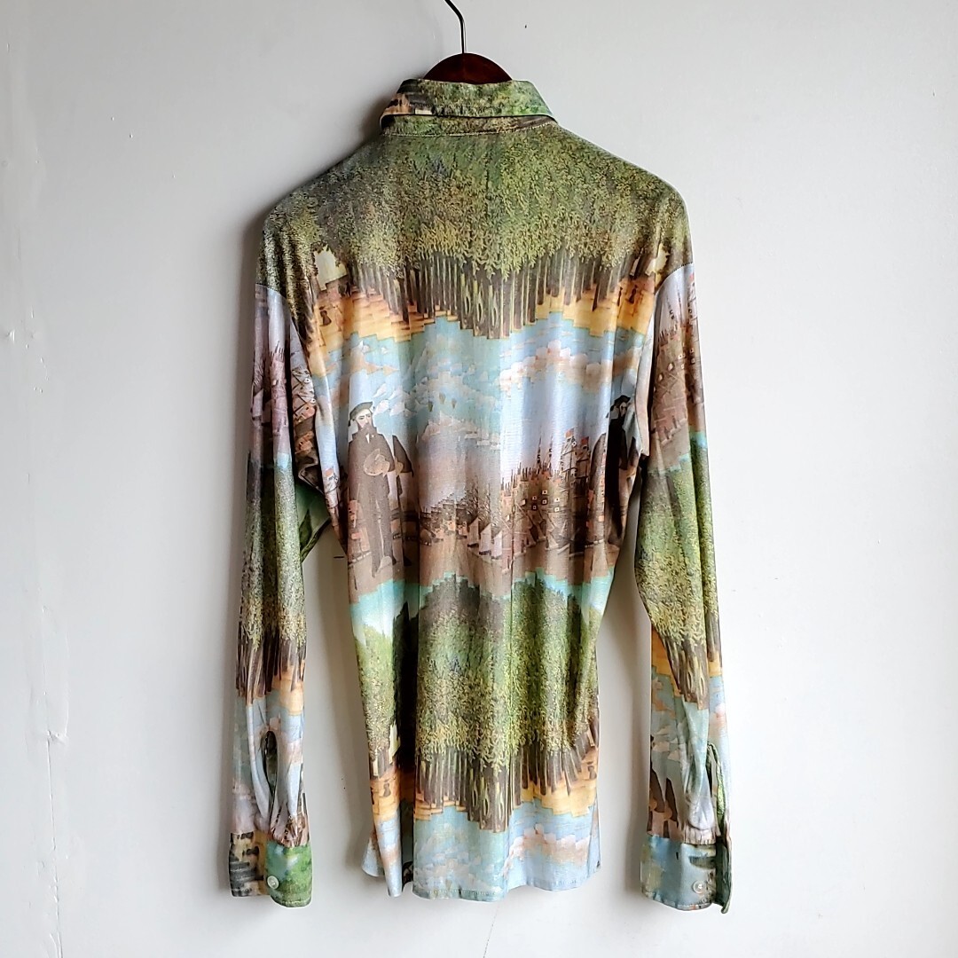 895 【size不明】70s distinctive sportswear ポリシャツ 総柄 895 【size不明】70s distinctive sportswear ポリシャツ 総柄