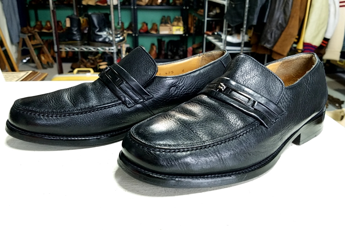 243*metsu Ran MEZLAN Loafer 6/23.5. rank black black leather shoes short shoes slip-on shoes USED used FrogShop