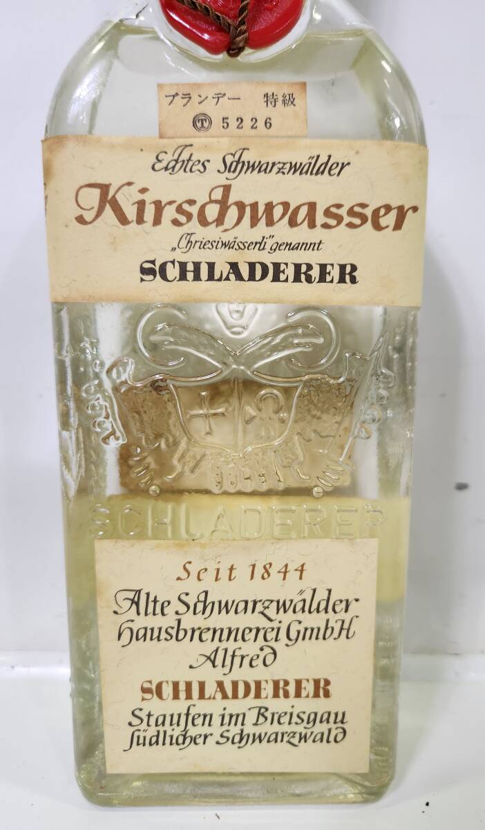 □[未開栓]SCHLADERER Kirschwasser シュラドラー キルシュワッサー ブランデー 箱付き 700ml 45%の画像2