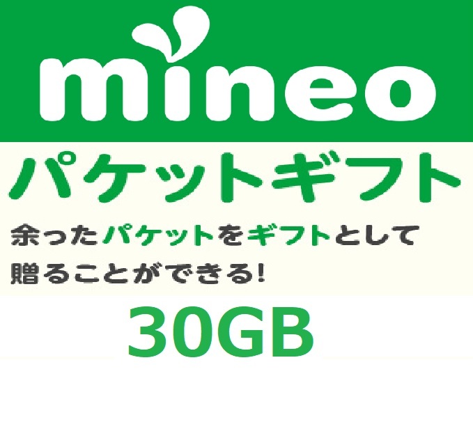パケットギフト 9,999MB×3 (約30GB) 即決 mineo マイネオ 匿名 容量希望対応 複数出品の画像1