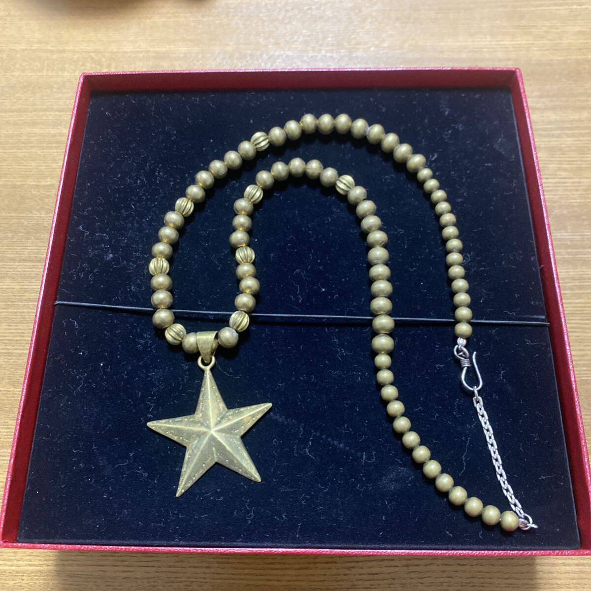 美品　CALEE キャリー　スター　STAR 真鍮　ブラス　ネックレス　ビーズ　アクセサリー