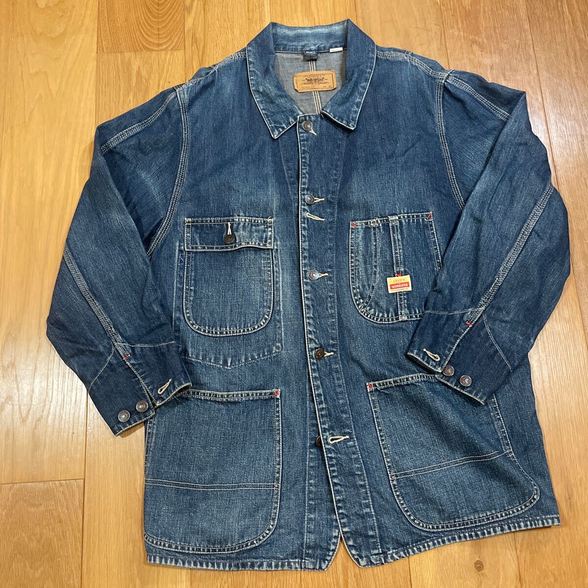 カバーオール デニム ジャケット リーバイスLevi's 70742 サイズ40 XL 94年？ ワークジャケットの画像1