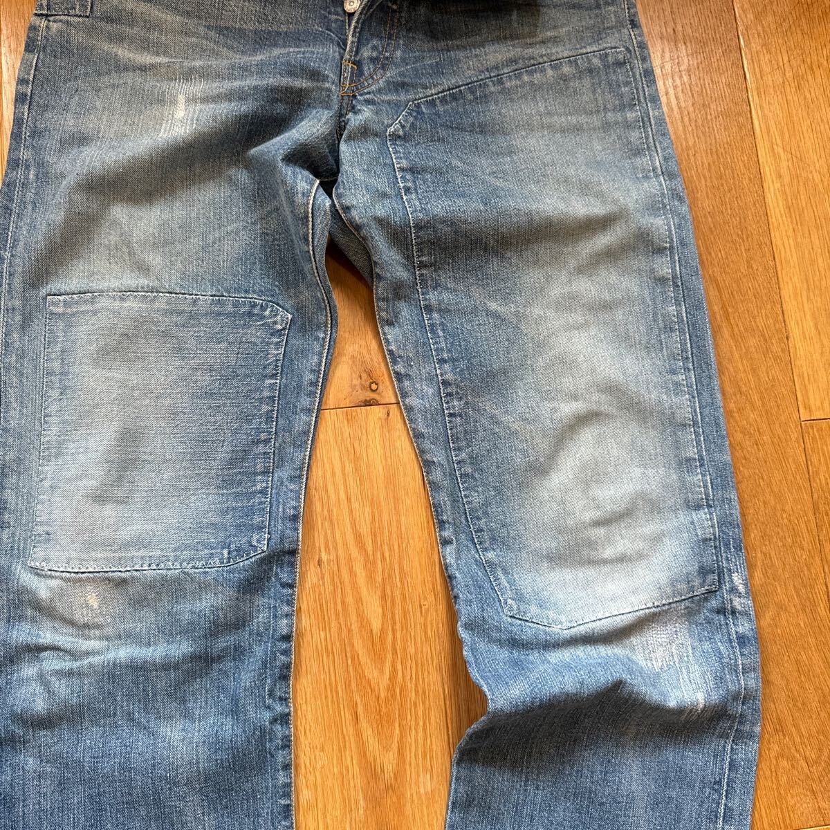 Levi's 501 プレミアム made in USA W32 L32 平置きW約42cm股下約82cmパッチワーク リーバイス ボタン裏643M 金脇割内股シングルの画像4