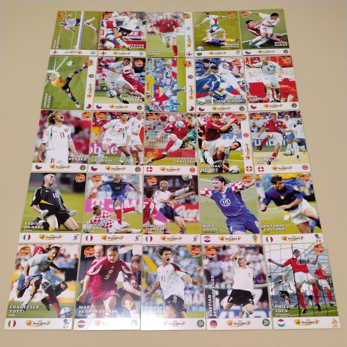 CZECH STADION CARDS EURO2004 COMPLETE SET BECKHAM ZIDANE FIGO CRISTIANO RONALDO IBRAHIMOVIC ベッカム ジダン ロナウド等 45枚コンプの画像2