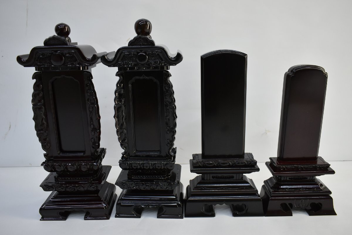  unused / exhibition unused goods * karaki ebony book@ memorial tablet / times . memorial tablet (.. memorial tablet ) 4ps.@ memorial tablet together Buddhist altar fittings * temple .* Buddhism * family Buddhist altar *..*10329