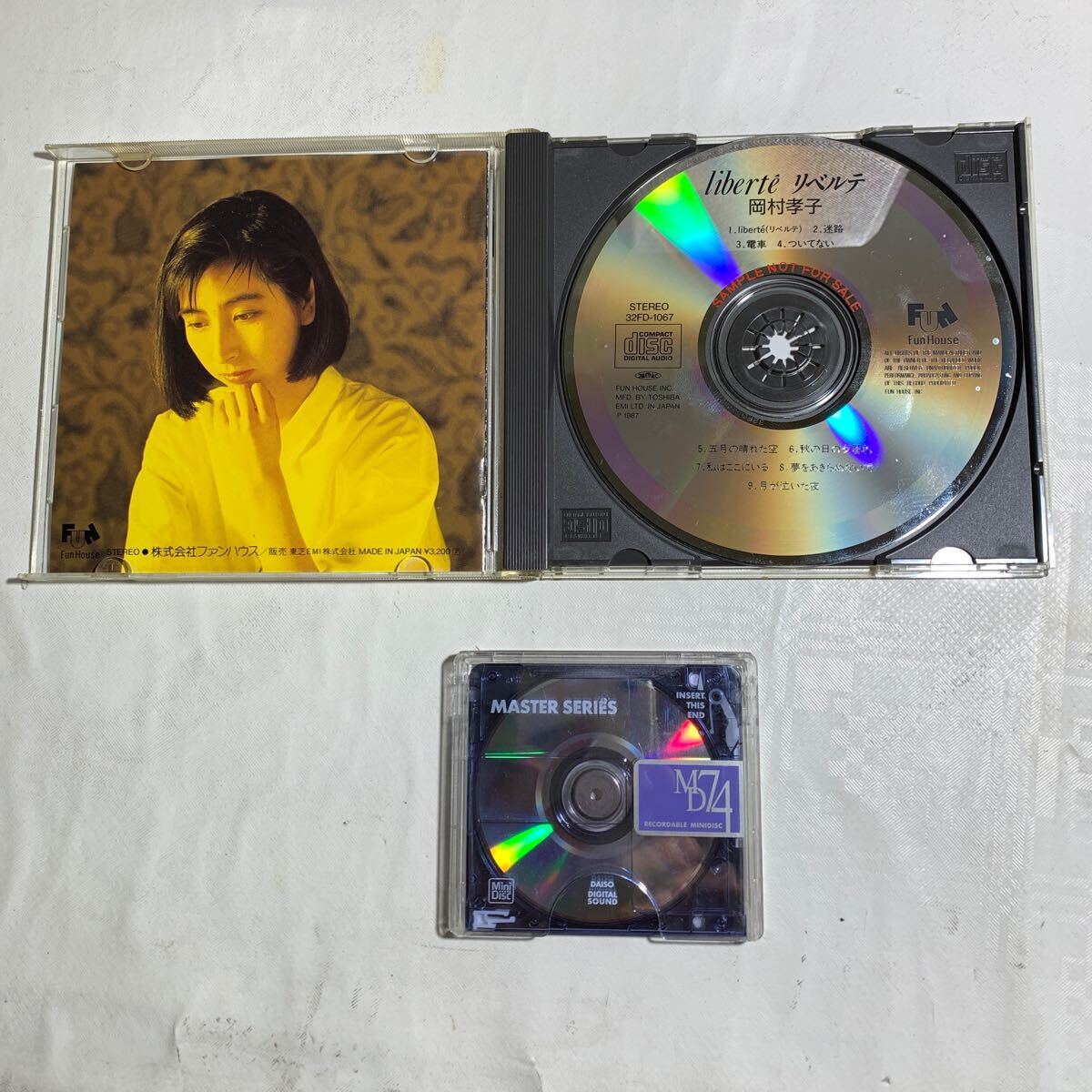 ONKYO CD/MD/AM/FM システムコンポ FR-155A 動作確認済 デモ用音楽CD(岡村孝子),MD1枚,ラジオアンテナ,SPコード付の画像9