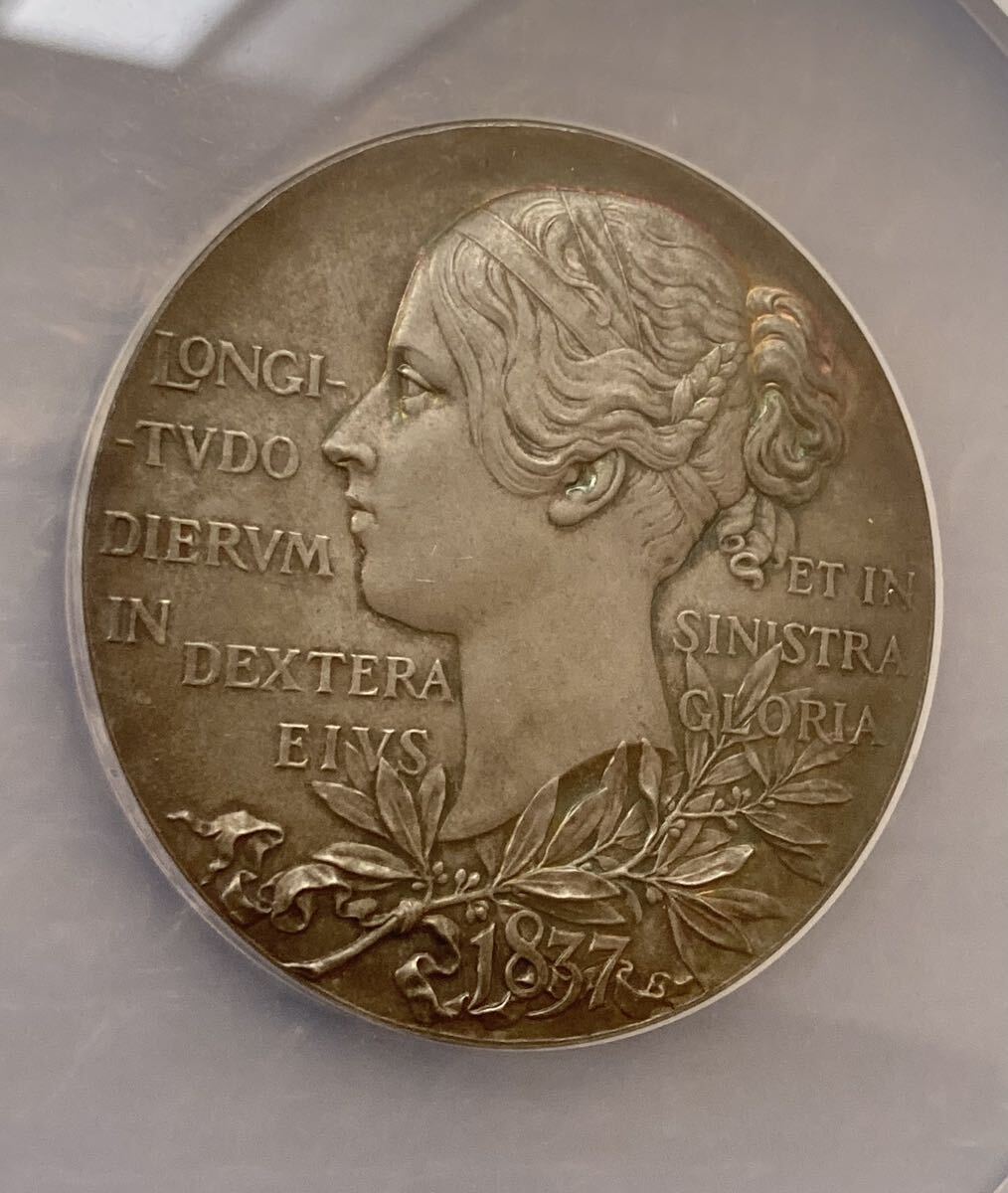 【NGC鑑定MS65】1897年 ヴィクトリア女王 ダイヤモンドジュビリー 銀 アンティーク シルバーメダル ヤングヘッド Victoria ×銀貨・コイン_画像9
