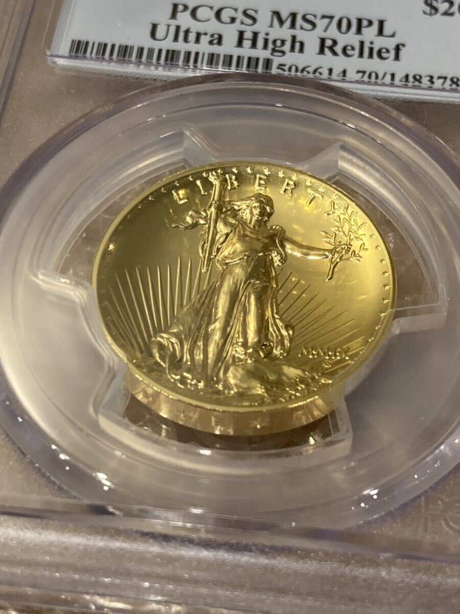 最高鑑定 【PCGS MS70PL First Strike】2009年 セントゴーデンス ウルトラハイレリーフ金貨 ダブルイーグル ゴールドコイン プルーフライク_画像4