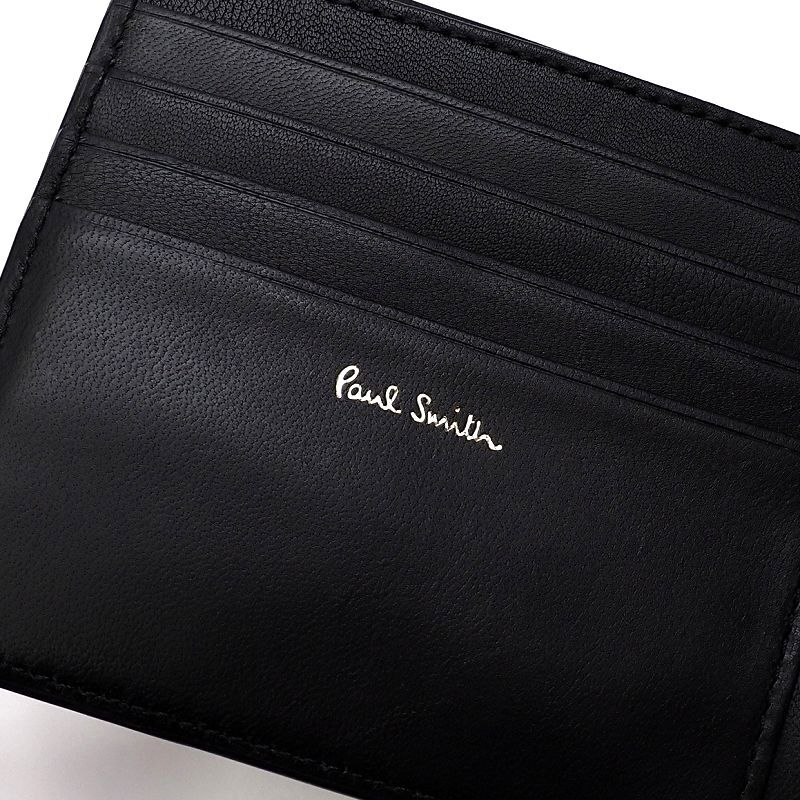 C05291W 未使用品 Paul Smith/レザーウォレット 2つ折り財布 ブラック BPS272 ポールスミス メンズの画像4