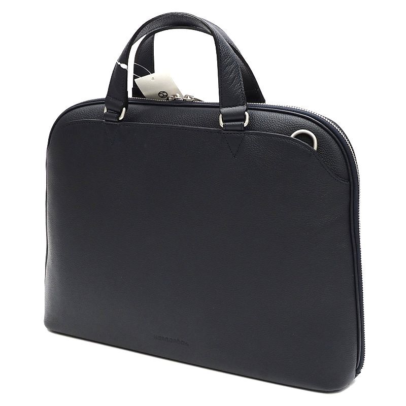 L04287 new goods HERGOPOCH/en Boss leather briefcase business bag navy TD-BF 2WAY made in Japan L gopok