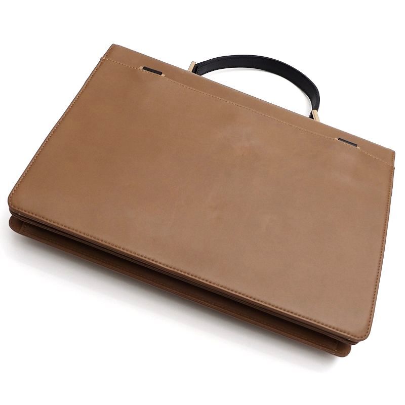 D0538S unused goods Epoi/ leather business bag Camel Brown 2WAY shoulder bag made in Japan Epo i lady's 