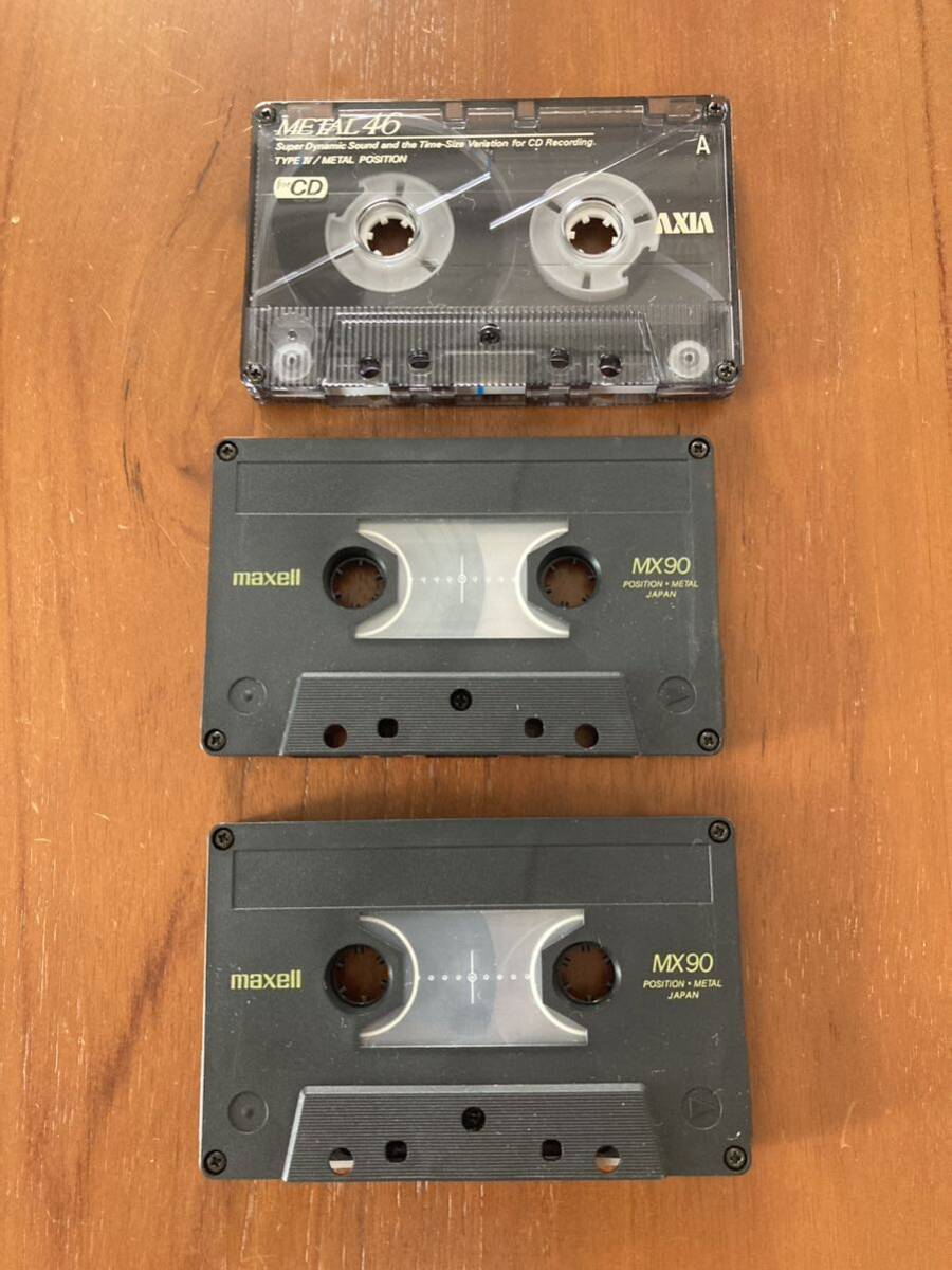カセットテープ 使用済み メタル ３本 マクセルMX90 2本 AXIA Metal46 1本 ソニー TDKの画像2