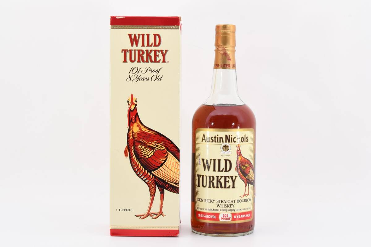 1円 未開栓 ワイルドターキー 8年 バーボンウイスキー WILD TURKEY 8 YEARS OLD BOURBON WHISKY 1000ml 50.5% 箱付 旧ボトル 古酒 希少 #78の画像2