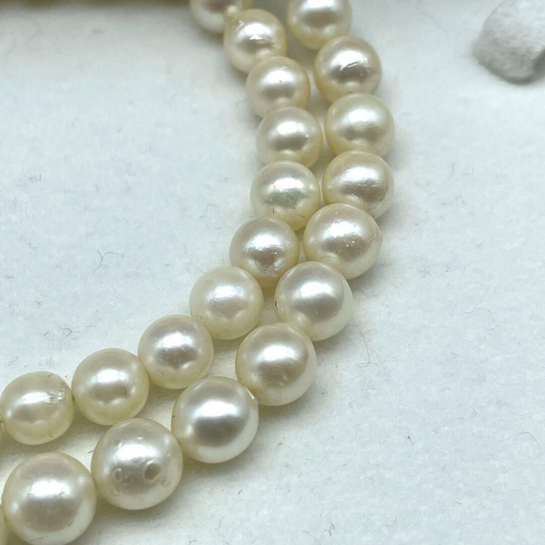 テリ良 本真珠 ネックレス 6.3-7.0mm パール ラウンド pearl necklace jewelry silverの画像2