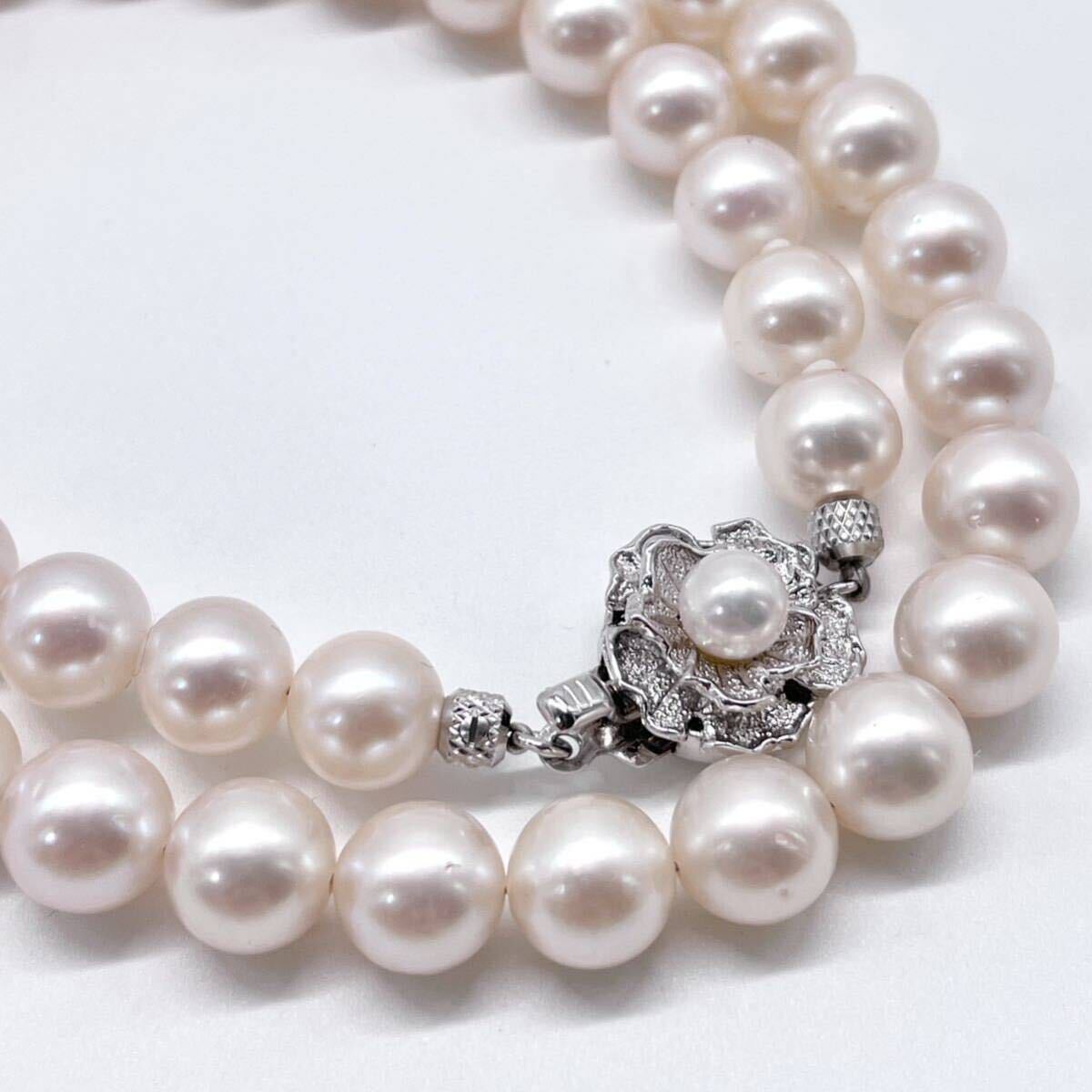 テリ最強 美品 アコヤ真珠 ネックレス 8.0-8.3mm アコヤパール ラウンド pearl necklace jewelry silverの画像1