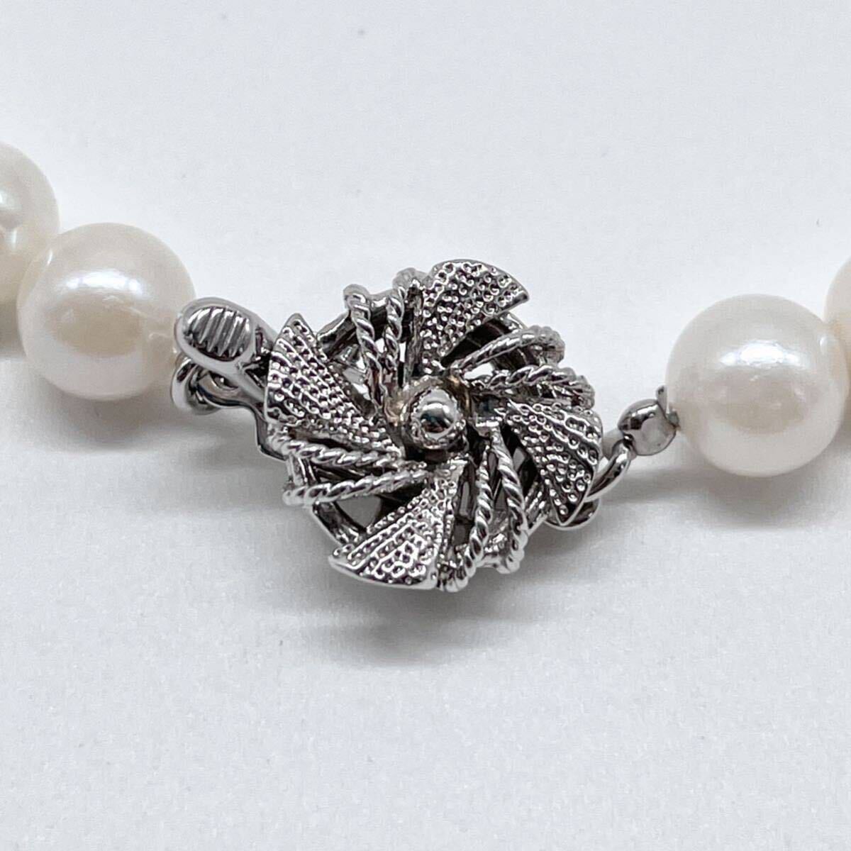 テリ強 アコヤ真珠 ネックレス 6.4-6.9mm アコヤパール ラウンド pearl necklace jewelry silver刻印の画像5