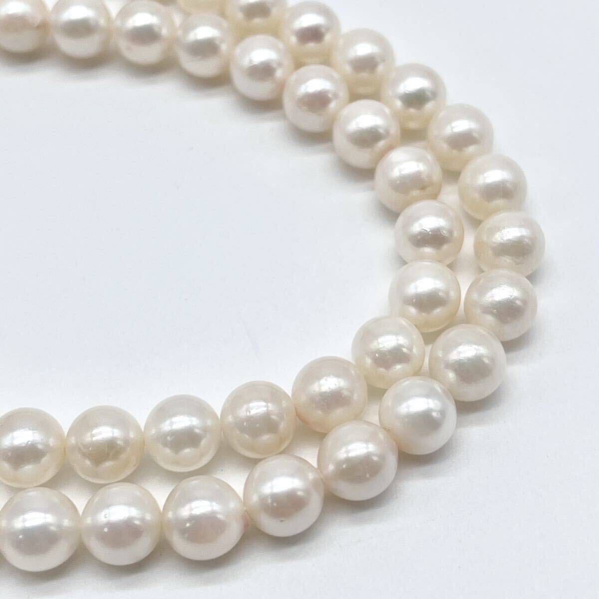 テリ強 アコヤ真珠 ネックレス 6.5-6.8mm アコヤパール ラウンド pearl necklace jewelry silverの画像2