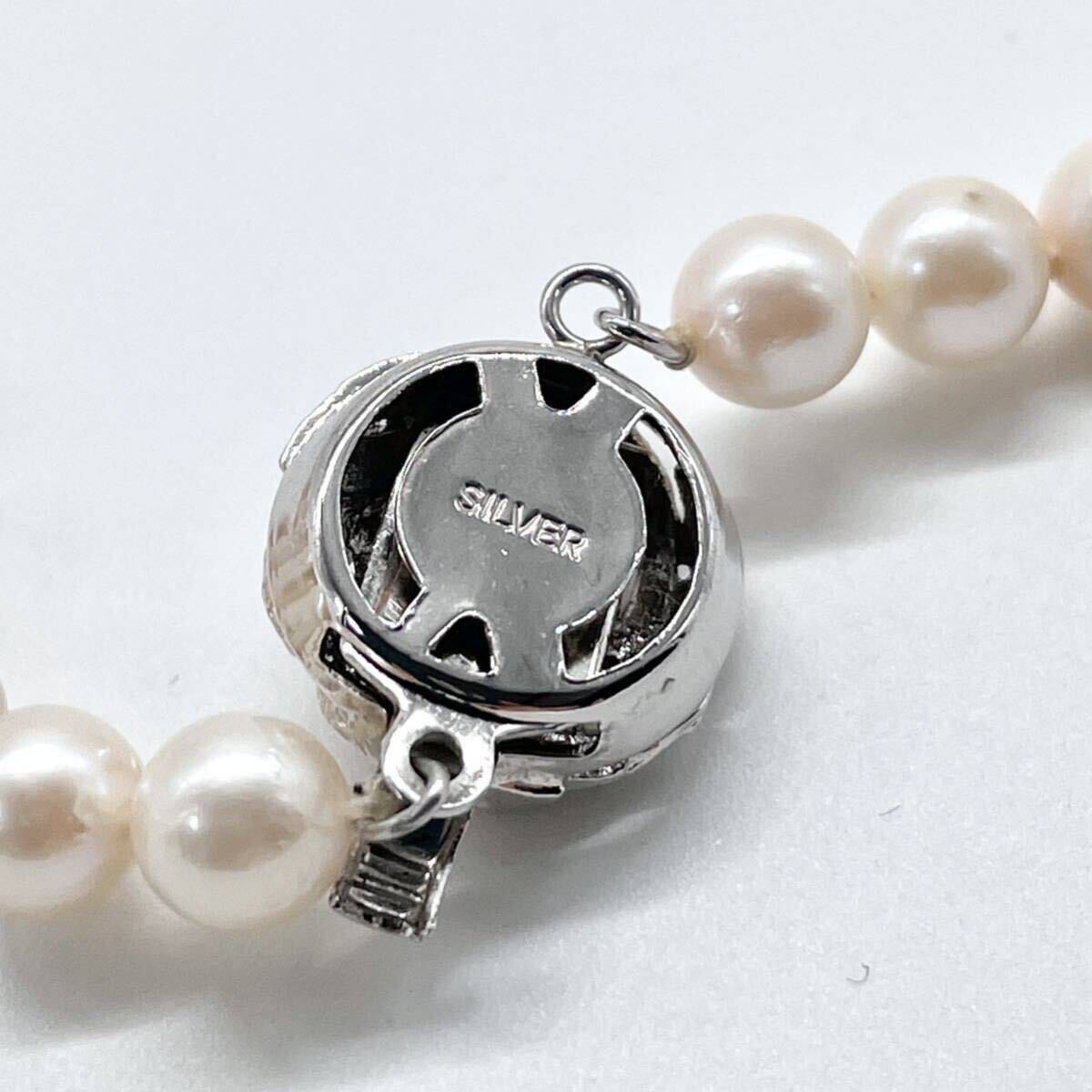 テリ強 美品 アコヤ真珠 ネックレス 6.0-6.5mm アコヤパール ラウンド pearl necklace jewelry silver_画像7