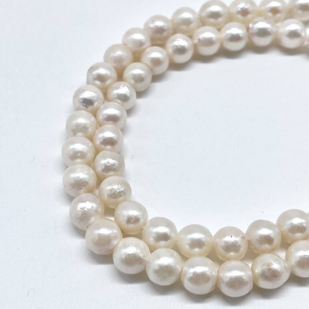 テリ良 本真珠 ネックレス 約40cm 6.0-6.3mm アコヤパール ラウンド pearl necklace jewelry silverの画像4