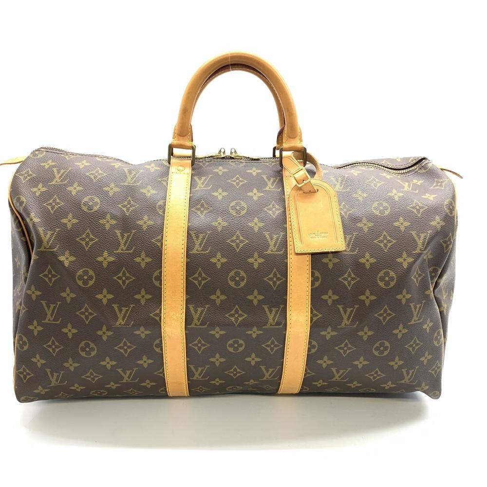 LOUIS VUITTON ルイヴィトン M41426 キーポル50 ボストンバッグ 旅行かばん モノグラム ブラウン ベージュ ユニセックス 管理HS37127_画像1