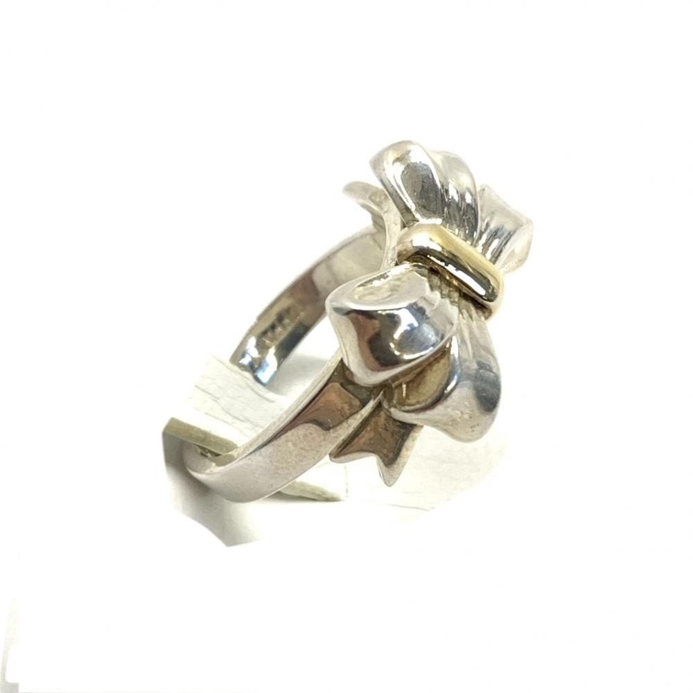 TIFFANY&Co. ティファニー リボンリング 指輪 アクセサリー SV925/K18 シルバー ゴールド サイズ11号 レディース ブランド 管理RT36701の画像4