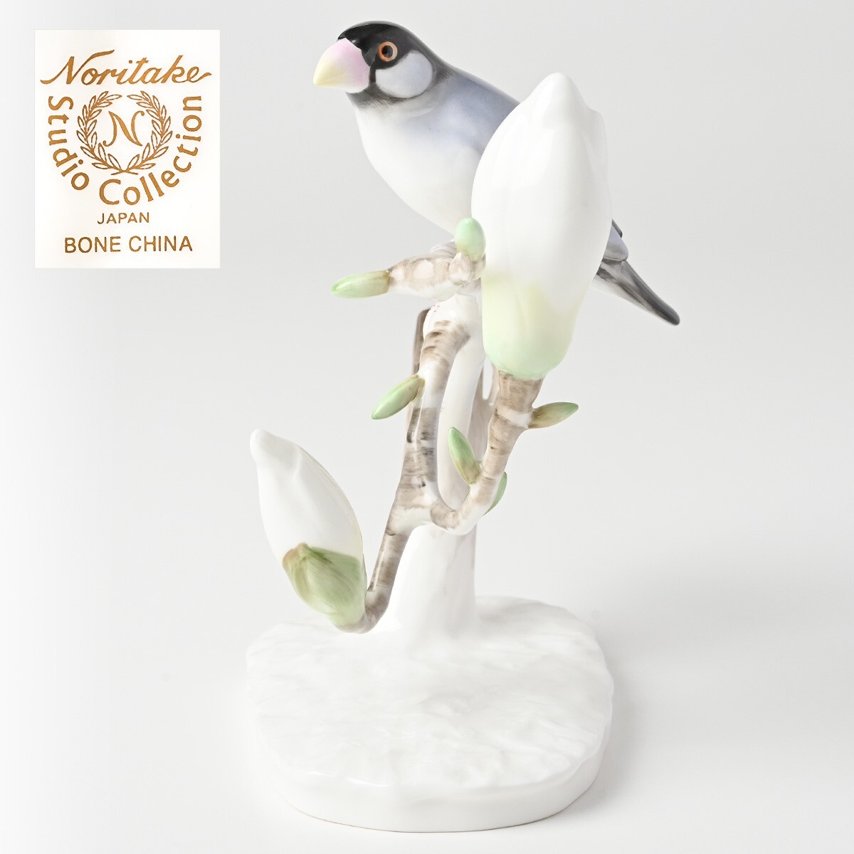 Noritake 文鳥 木蓮 フィギュリン H約170mm W約150mm D約90mm ボーンチャイナ ノリタケスタジオコレクション studio collection 高級磁器の画像1