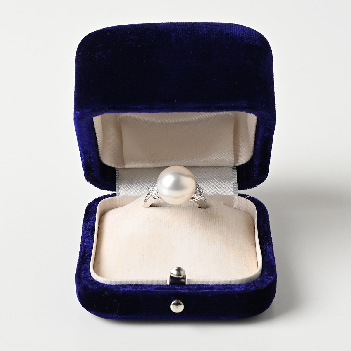 天然真珠 ダイヤモンド 0.28ct Pt900 総重量約8.9g 指輪 11.5号 パール プラチナ 骨董 古美術 ジュエリー アンティークの画像6