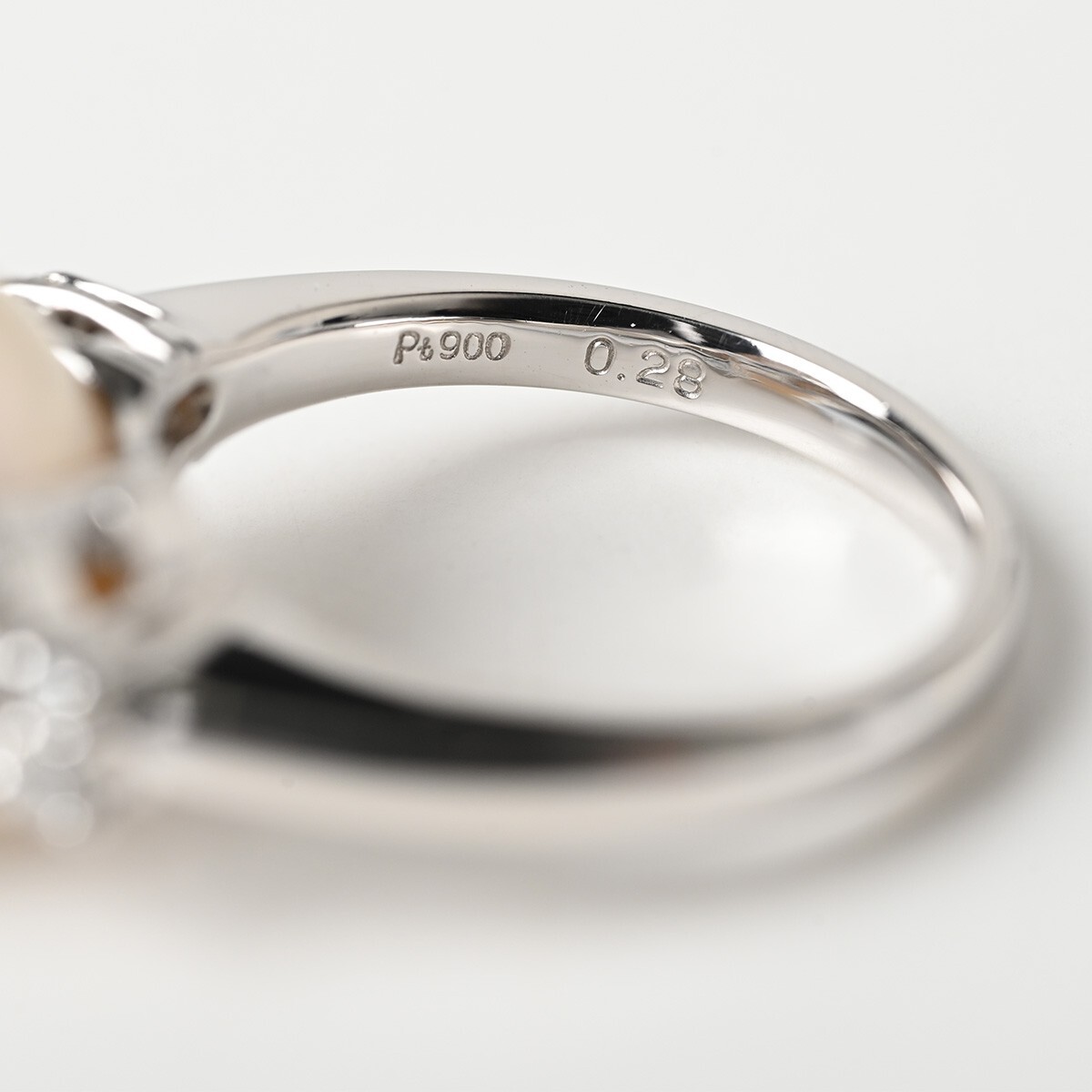 天然真珠 ダイヤモンド 0.28ct Pt900 総重量約8.9g 指輪 11.5号 パール プラチナ 骨董 古美術 ジュエリー アンティークの画像8
