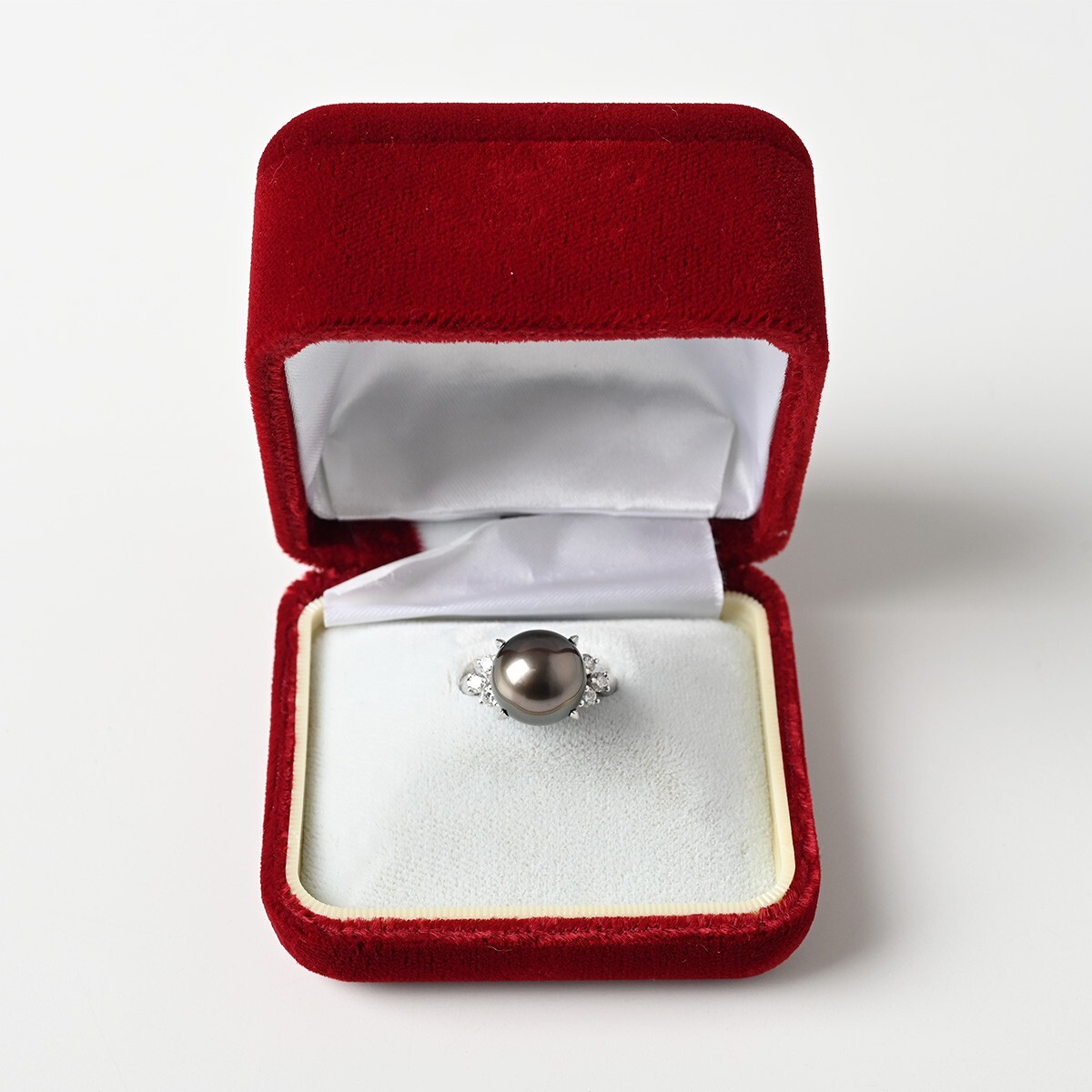 黒蝶真珠 ダイヤモンド 039ct Pt900 総重量約9.9g 指輪 14号 パール プラチナ 骨董 古美術 ジュエリー アンティークの画像6
