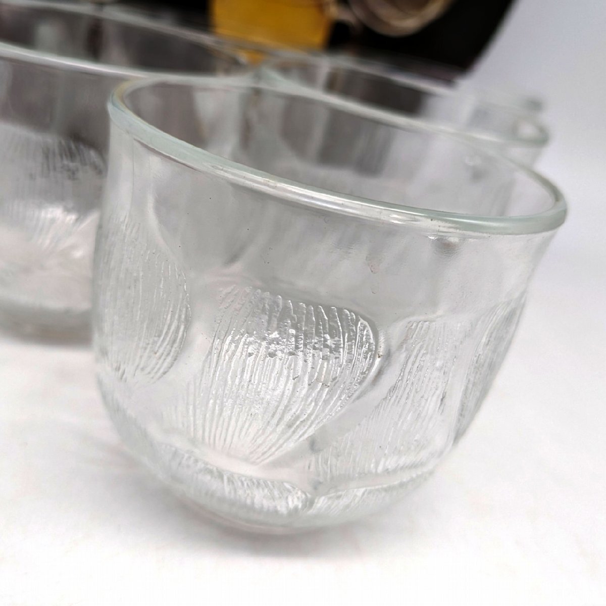 arcoroc・パンチボウル・ガラスボウル・フランス製・ガラスカップ6個付・No.240329-10・梱包サイズ80_画像3
