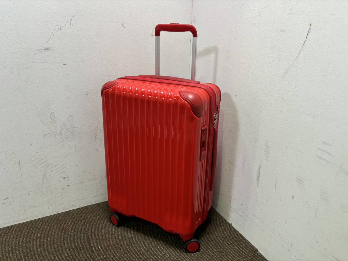 【未使用】 スーツケース キャリーケース 赤 レッド ファスナー式 鍵なし ★★ 2415a0019の画像1