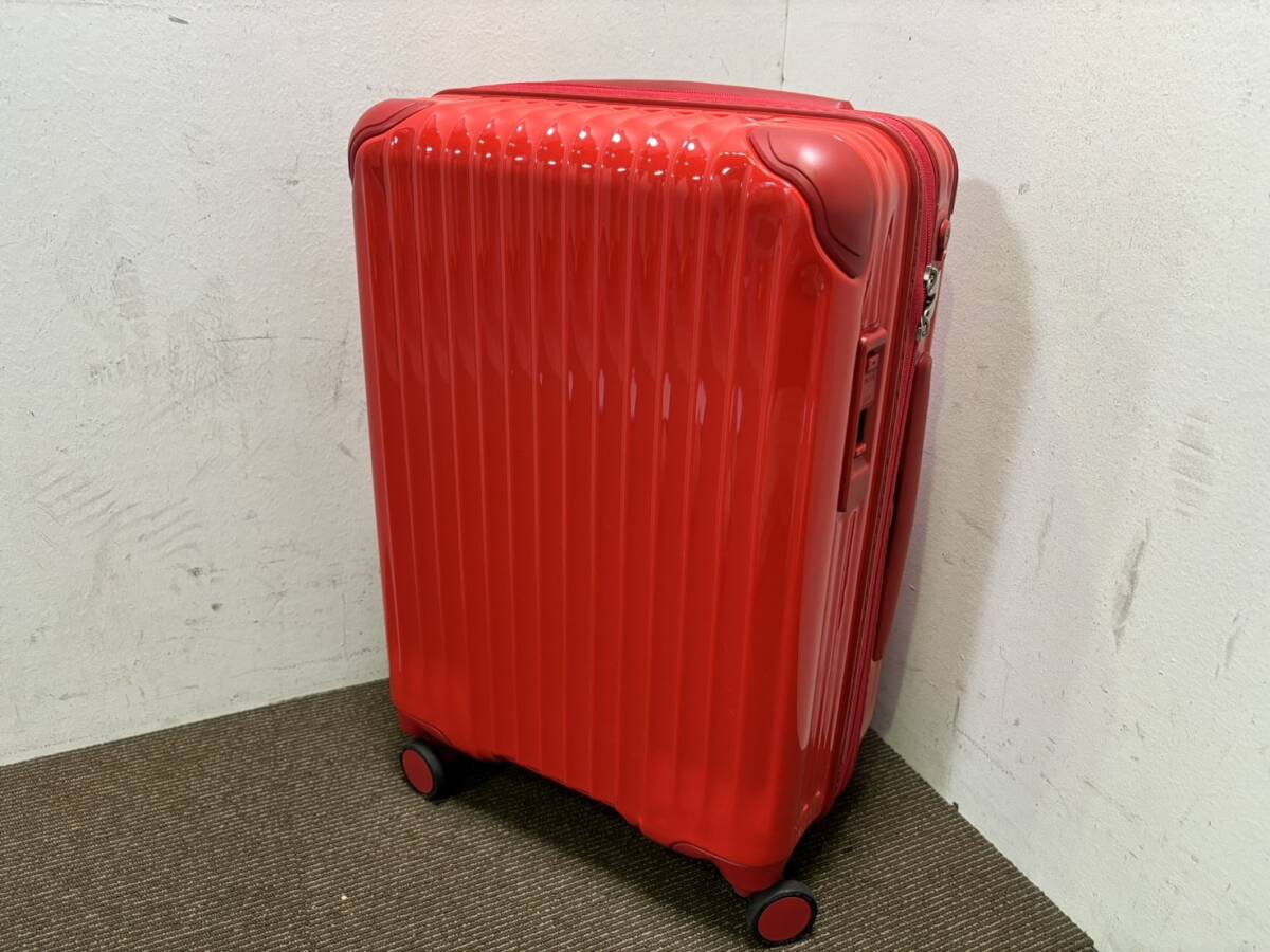 【未使用】 スーツケース キャリーケース 赤 レッド ファスナー式 鍵なし ★★ 2415a0019の画像3