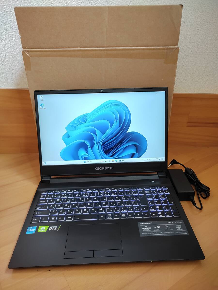 【美品】GIGABYTE G5 MD Core i5 11400H/メモリ 16GB/SSD 512GB/RTX3050/15.6型 非光沢/Win11/office 22年7月製_画像1