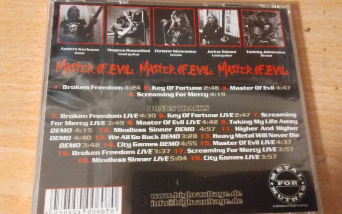 【80s北欧メタル】1000枚限定！MINDLESS SINNERの83年Master Of Evil + 12廃盤CD。_画像2