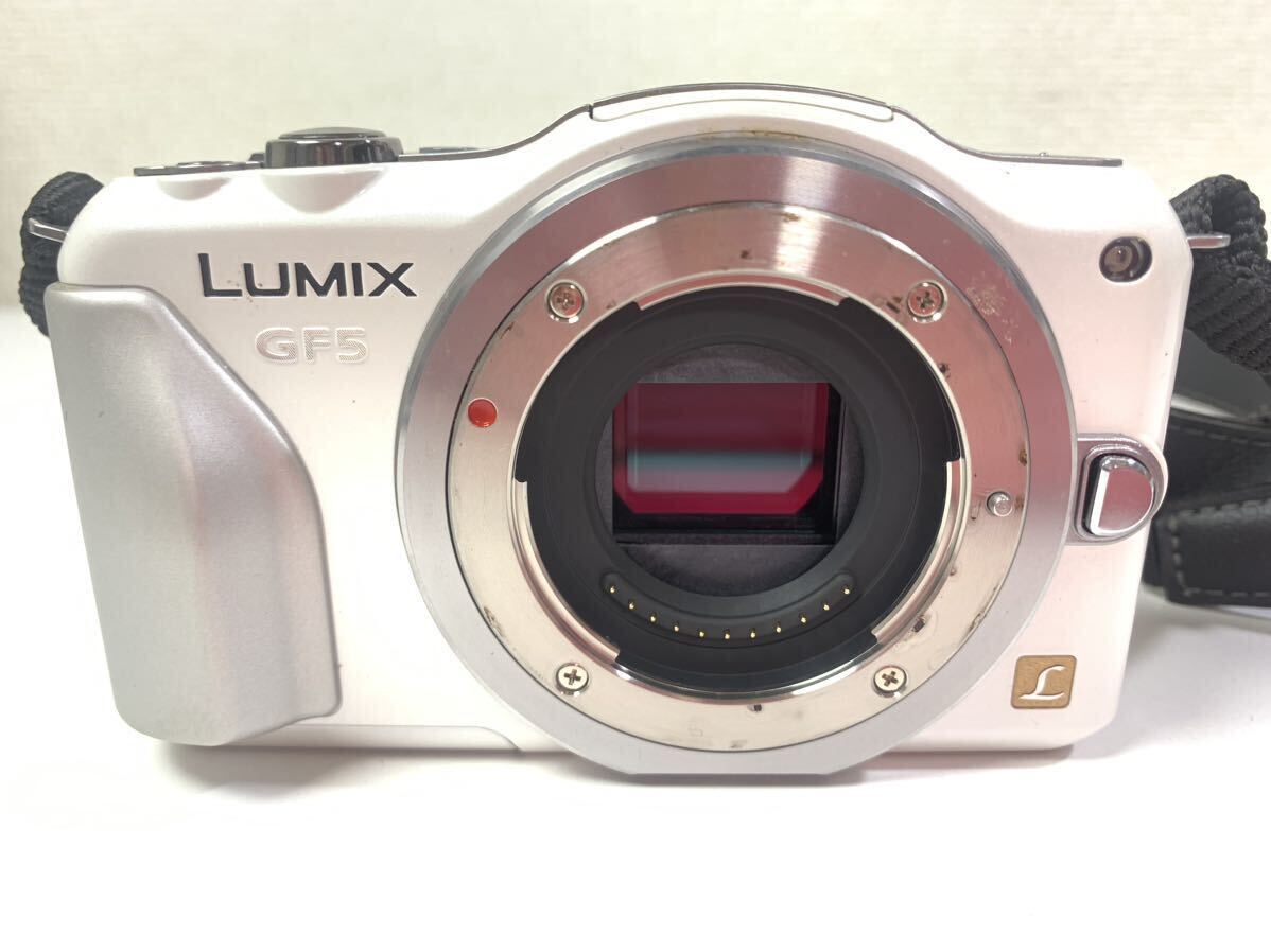 Panasonic パナソニック LUMIX DMC-GF5W デジタルカメラ ダブルレンズキット ホワイト シルバー 通電確認済み KDの画像2