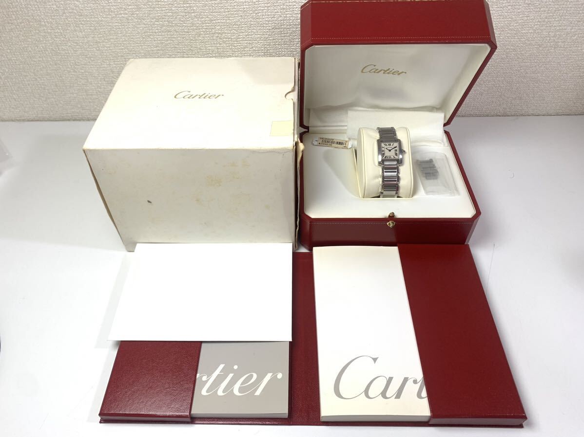 【不動品】Cartier カルティエ タンクフランセーズ SS QZ W51008Q3 2384 115109CE 箱 コマ説明書 付属品あり 腕時計 レディース IK_画像1