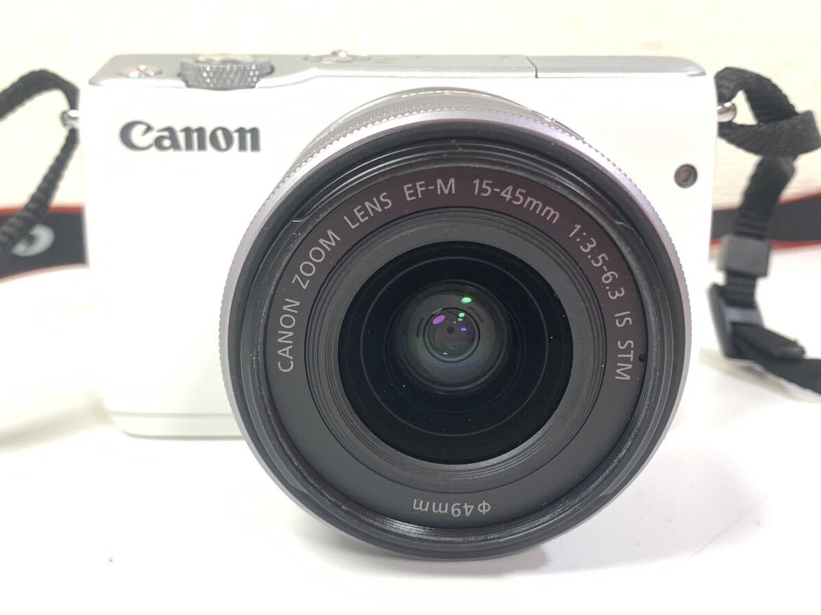 Canon キャノン EOS M10 ミラーレス一眼 デジタルカメラ ZOOM LENS EF-M 15mm〜45mm 1:3.5-6.3 IS STM ホワイト 充電器 通電確認済み SYの画像2