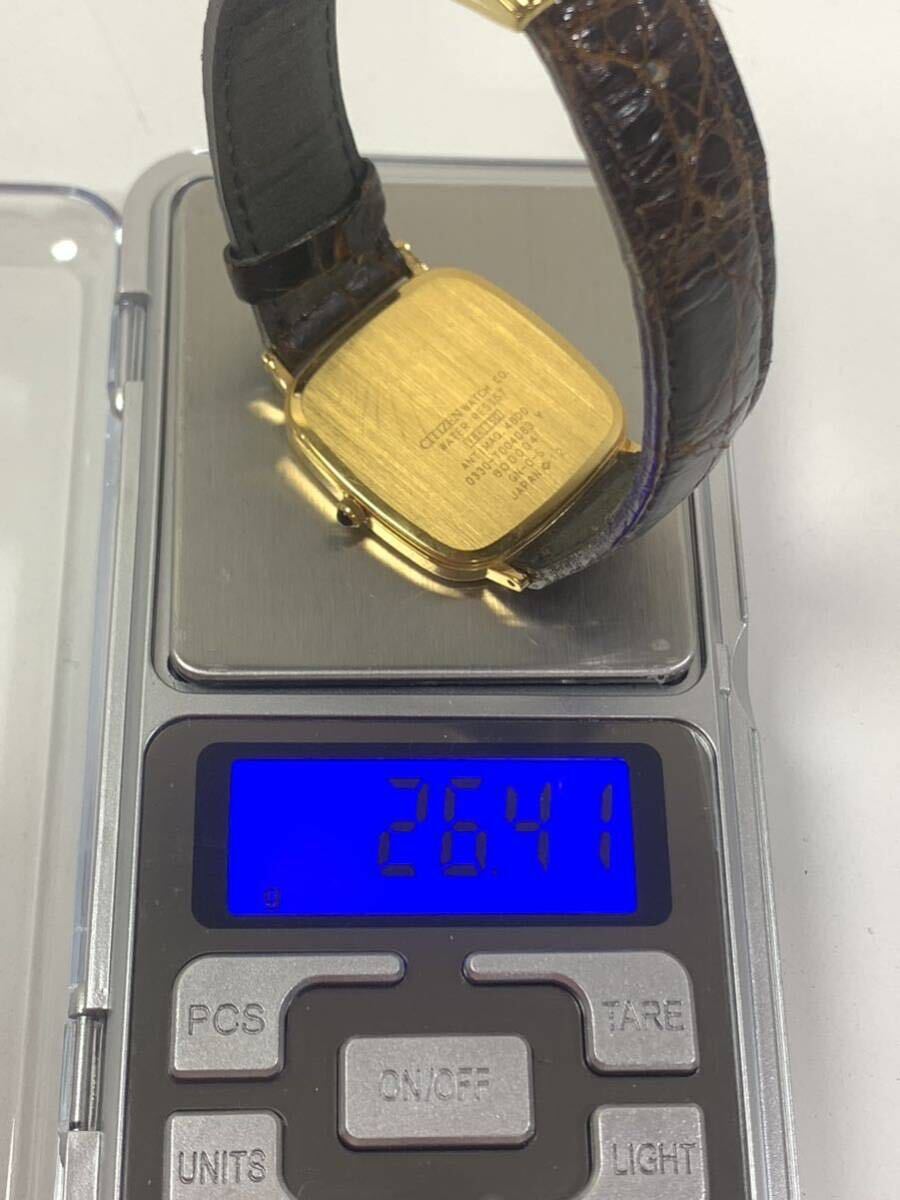 【不動】金時計CITIZEN シチズン EXCEED エクシード クォーツ 腕時計 K18 750 18K 刻印あり ベルト込み総重量26.41g IKの画像7