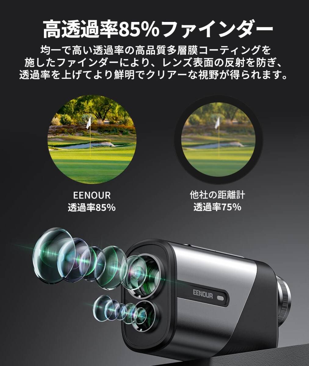 EENOUR ゴルフレーザー距離計 ミニ 超小型 874/1093yd対応 2カラーOLED 赤緑色表示 距離計測器 Mini 最速0.06S測定 超軽量 127ｇの画像5