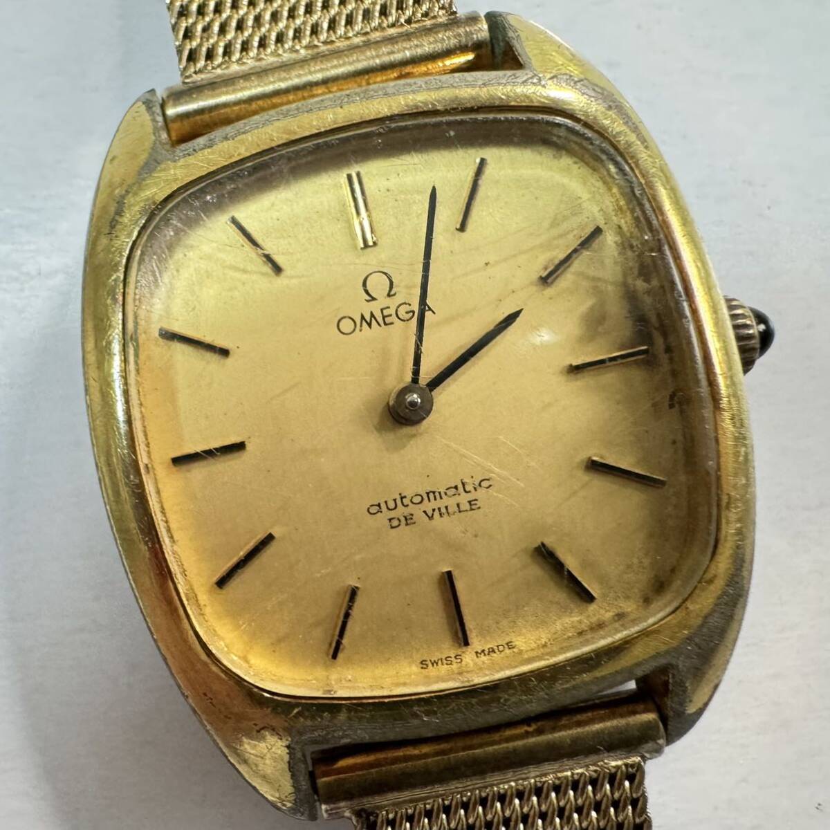 オメガ　自動巻き　デビル　純正ベルト　MD551-783 5321 cal.684 Omega De Ville vintage Automatic 551.783 wristwatch 金色 GOLD 140-52_画像1