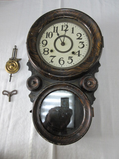SEIKOSHA 精工舎 四つ丸時計 ゼンマイ 振り子式 ダルマ時計 ジャンク品の画像1