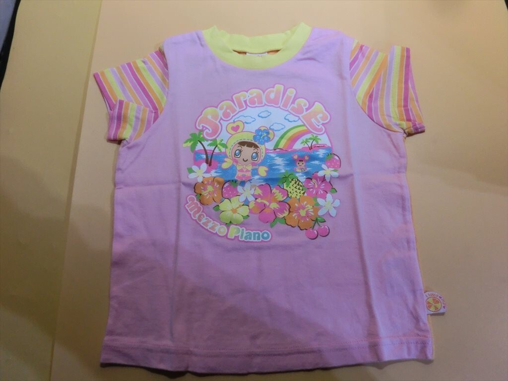 【HW84-99】【送料無料】mezzo piano メゾピアノ プリント コットン 半袖Tシャツ/キッズ110cm/子供服の画像1