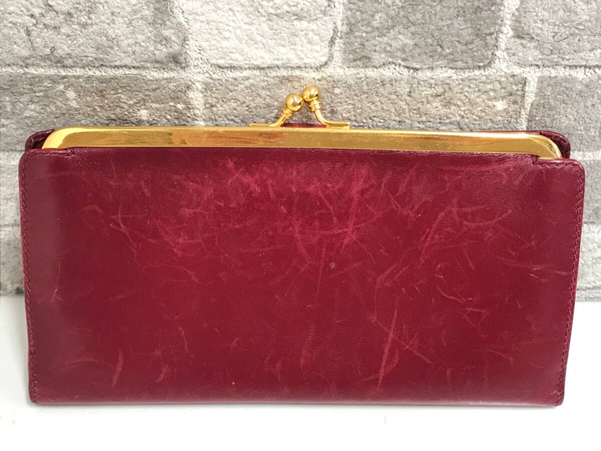 ★中古品★オールドグッチ がま口長財布 レッド 赤 Gucci_画像2