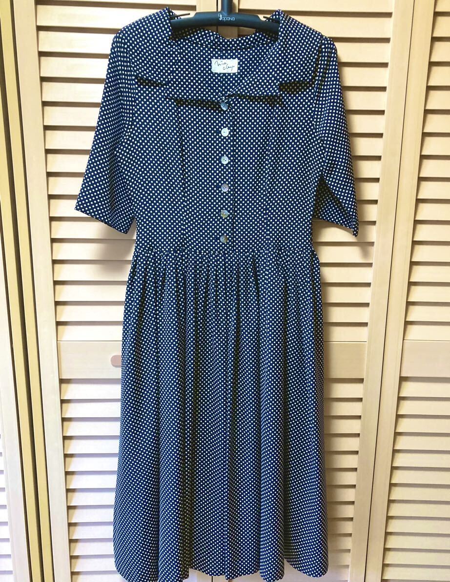 * beautiful goods * NICE CLAUP|70 period manner |. minute sleeve long One-piece 