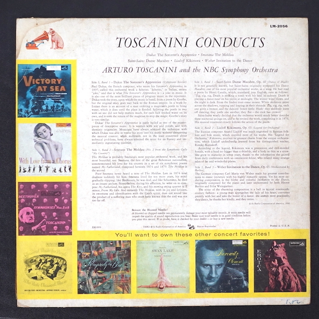 Toscanini Dukas The Sorcerer’s Apprentice US盤 LM-2056 クラシック_画像2